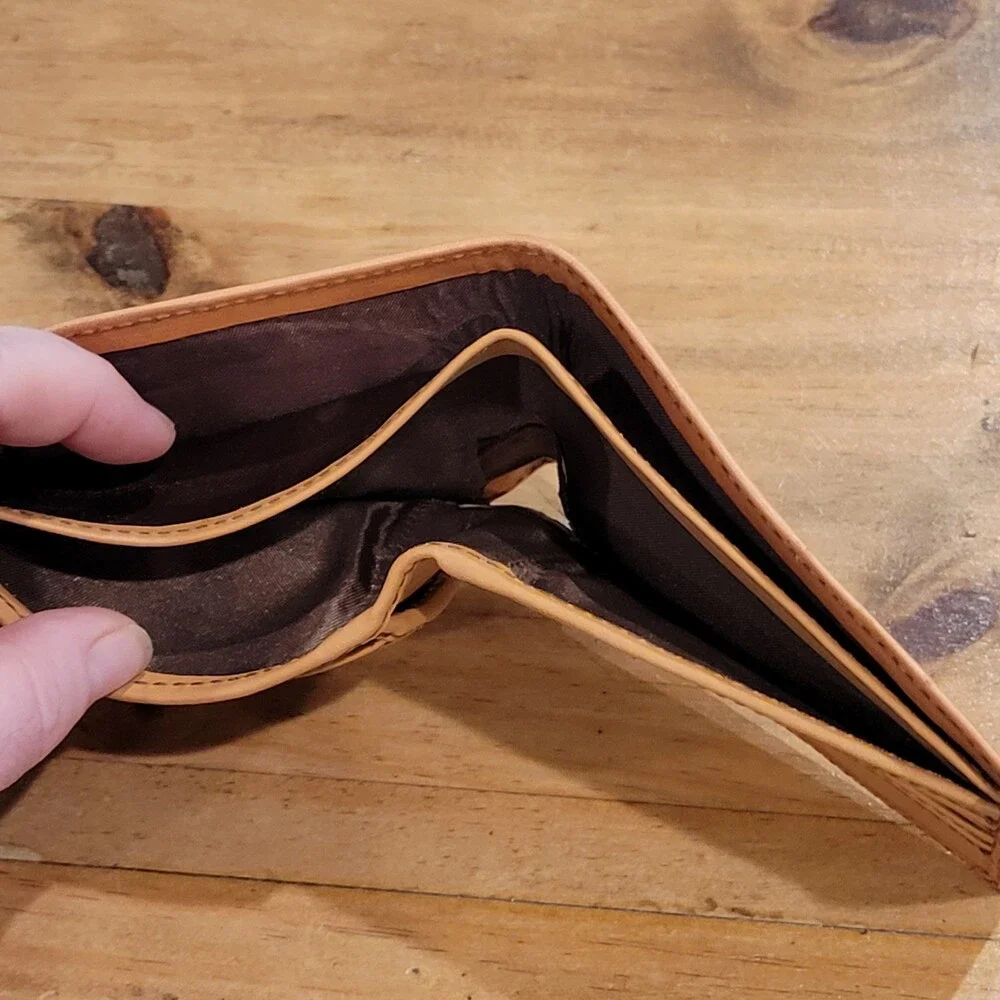 Rodeo Champion Buckle Leather Wallet Hand Tooled Western Team Roping AIRCA